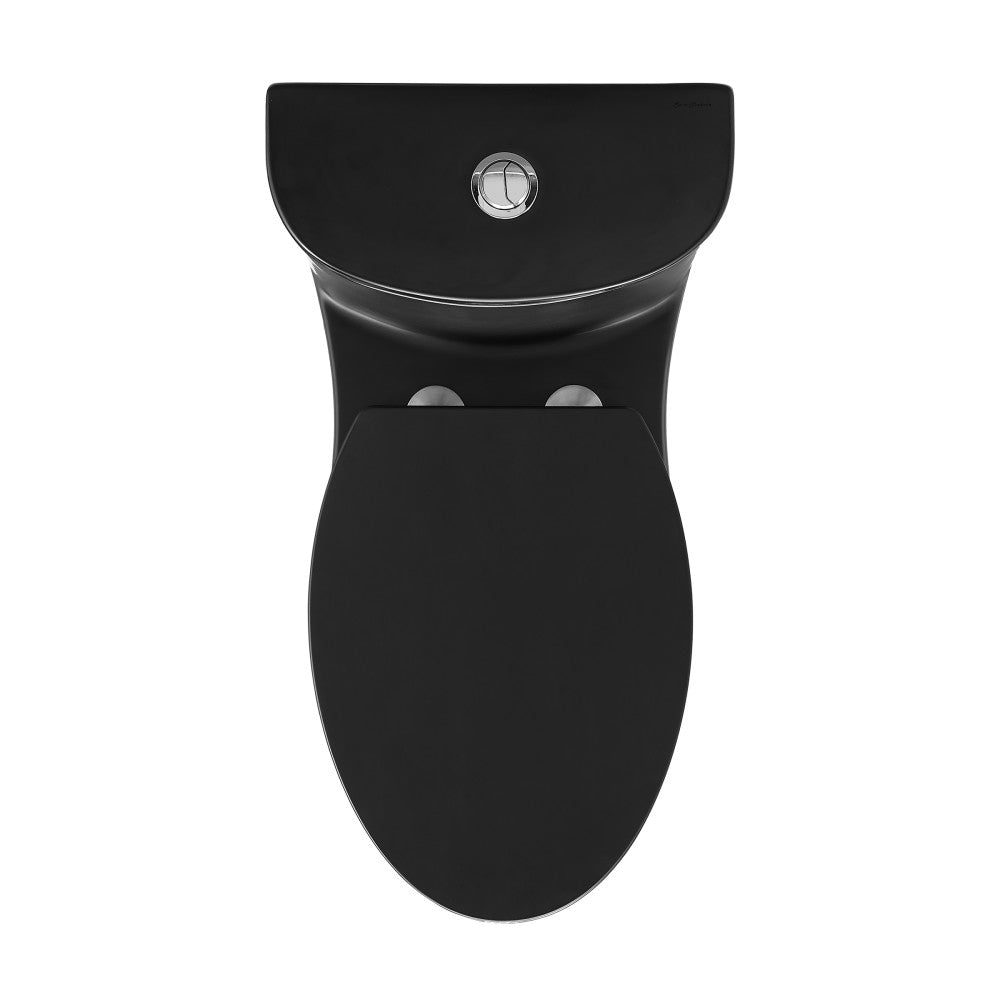 Swiss Madison Sublime One-Piece Elongated Toilet Dual-Flush in Matte Black 1.1/1.6 gpf
