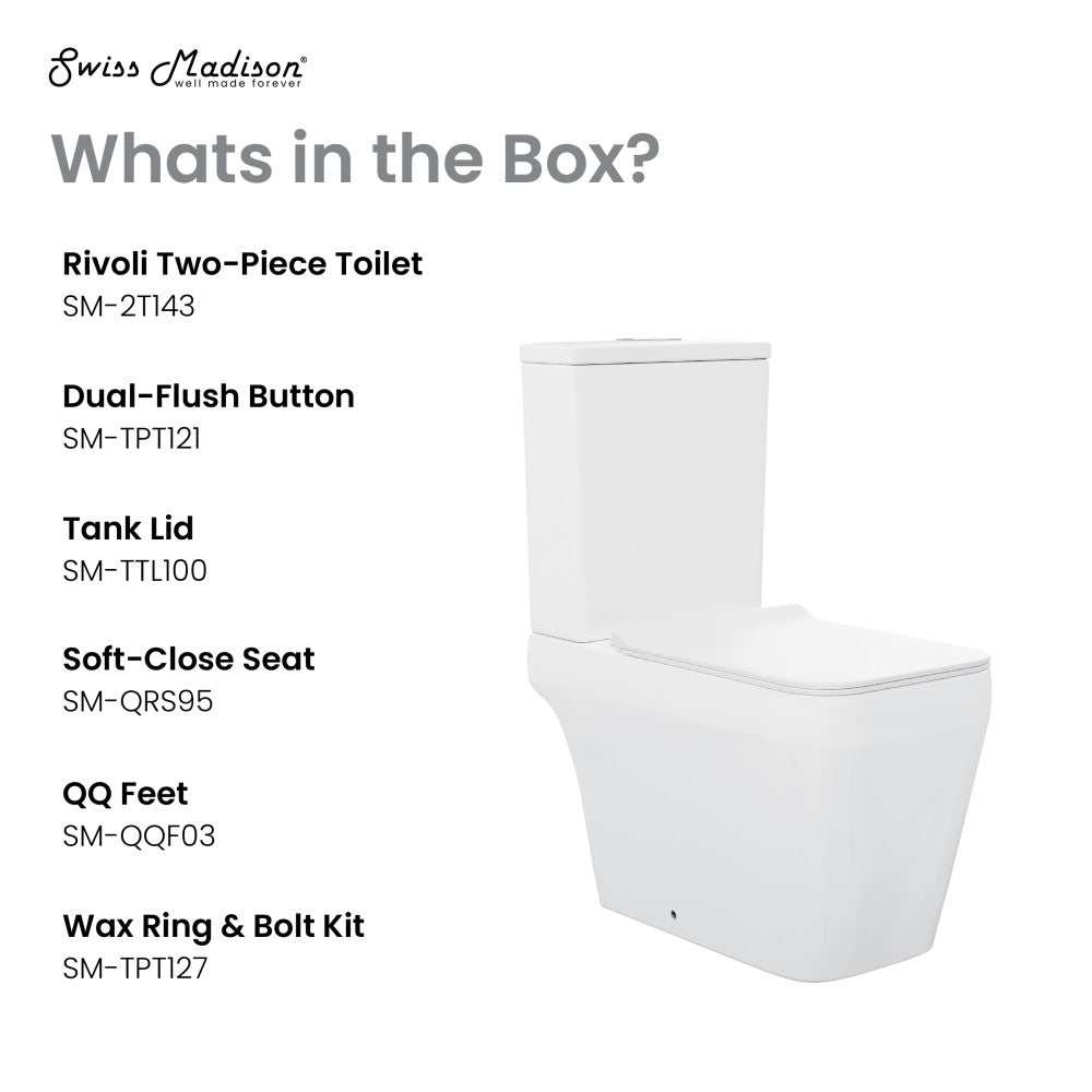 Swiss Madison Rivoli Two-Piece Square Toilet Dual-Flush 1.1/1.6 gpf