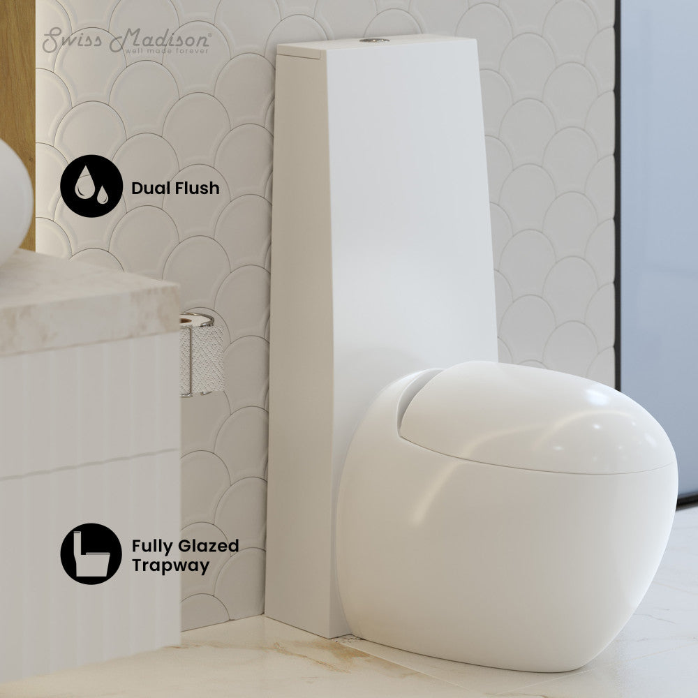 Swiss Madison Plaisir One-Piece Elongated Toilet Dual-Flush 1.1/1.6 gpf