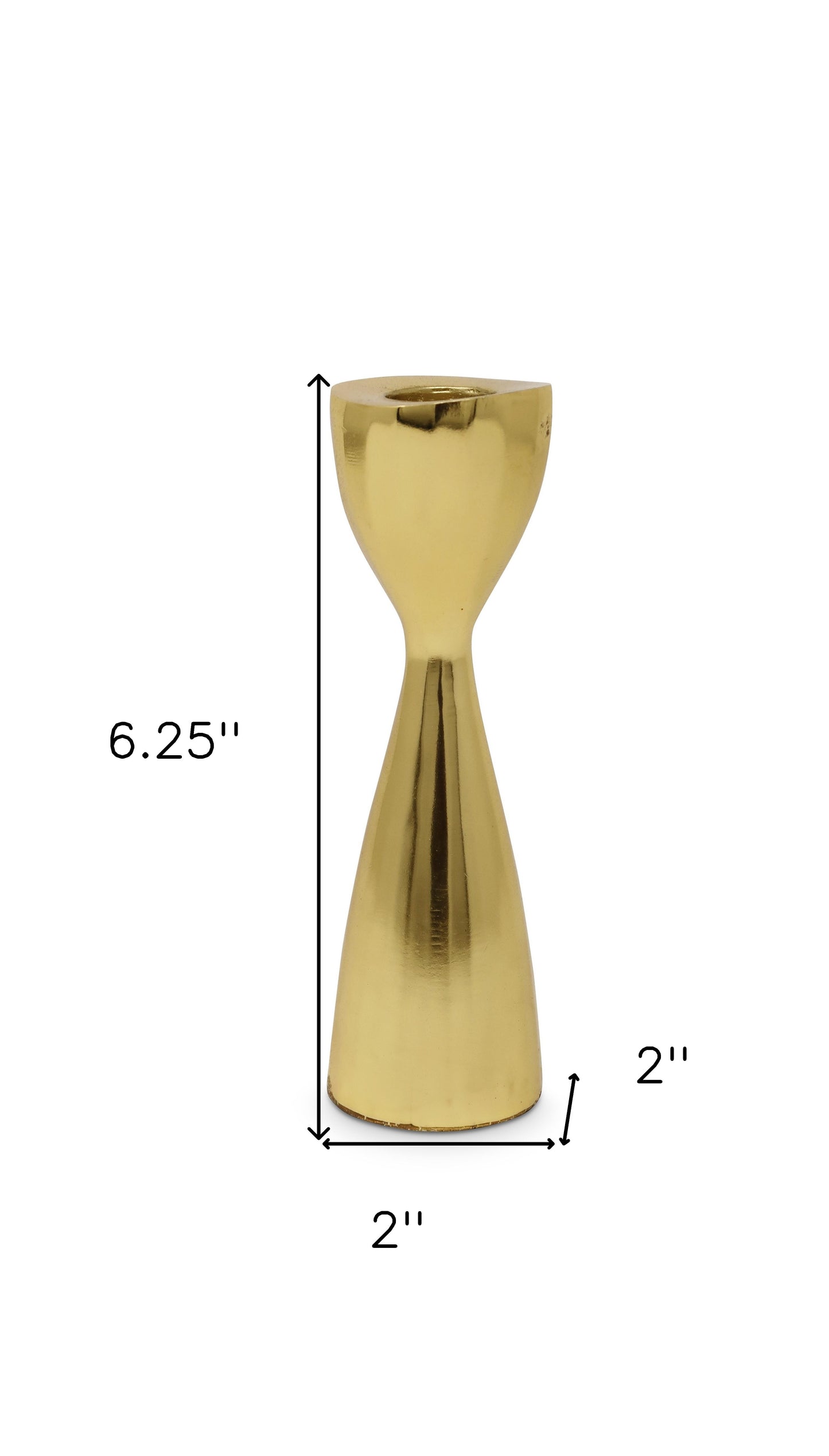 Tabselect Home Line 6" Gold Stainless Steel Tabletop Taper Candlestick