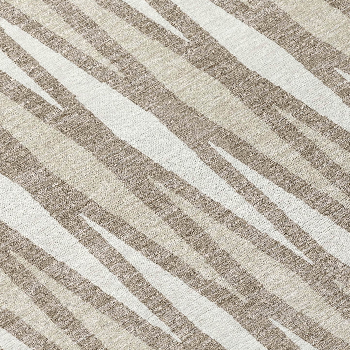 Tabselect Home Line 8' Taupe Beige And Ivory Round Geometric Washable Indoor Outdoor Area Rug