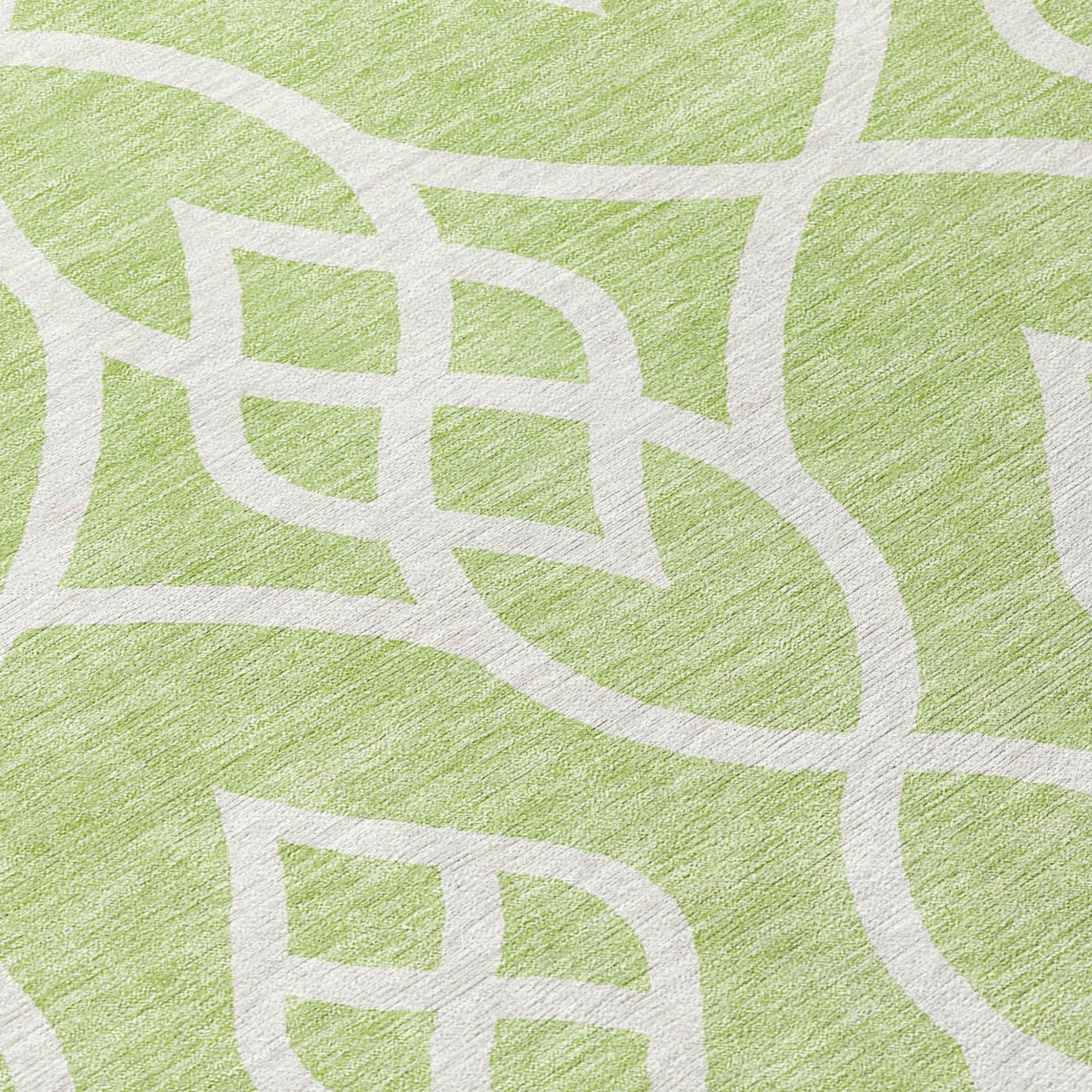 Tabselect Home Line 8' Artichoke Green And Ivory Round Trellis Washable Indoor Outdoor Area Rug