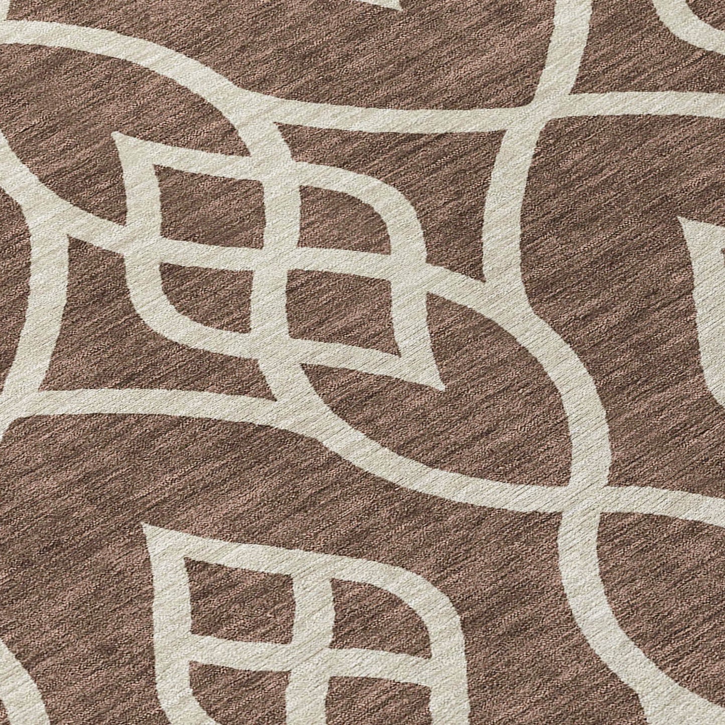 Tabselect Home Line 8' Chocolate And Ivory Round Trellis Washable Indoor Outdoor Area Rug