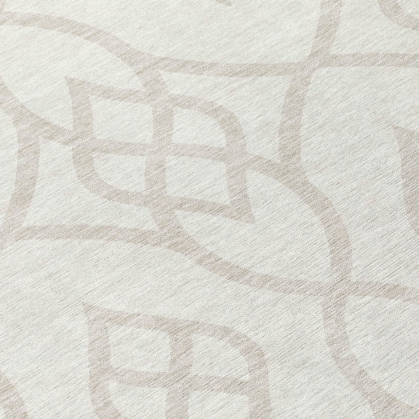 Tabselect Home Line 8' Ivory And Gray Round Trellis Washable Indoor Outdoor Area Rug