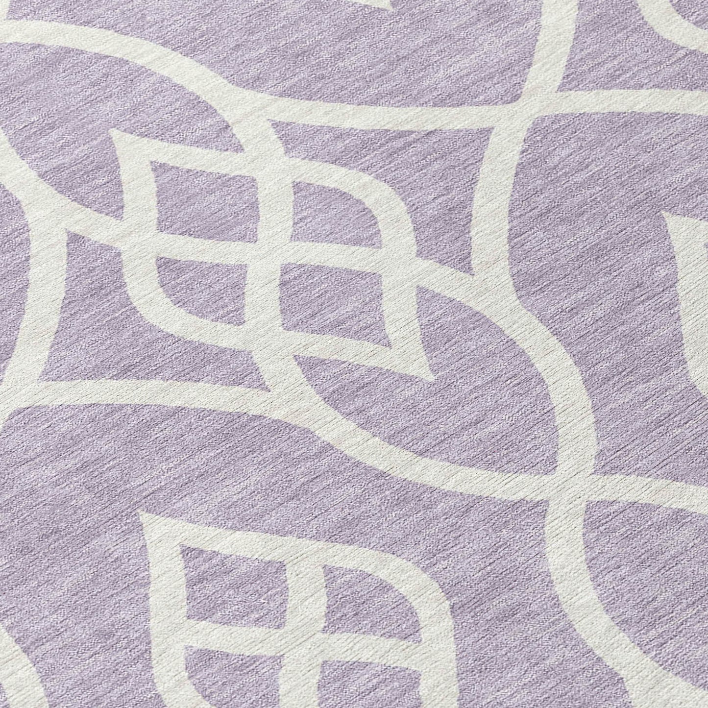 Tabselect Home Line 8' Lavender And Ivory Round Trellis Washable Indoor Outdoor Area Rug