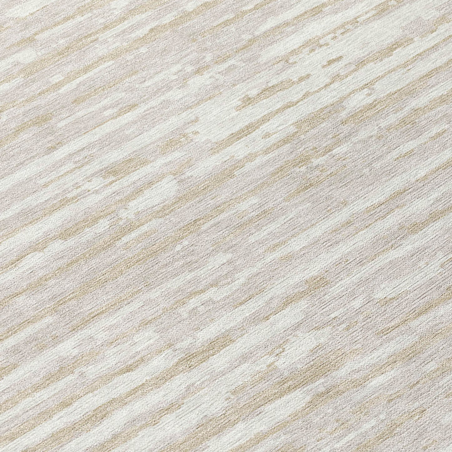 Tabselect Home Line 8' Ivory And Beige Round Striped Washable Indoor Outdoor Area Rug