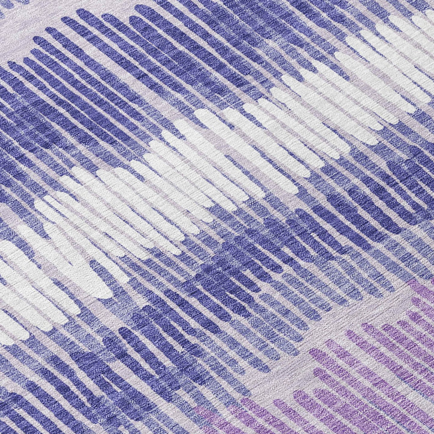 Tabselect Home Line 8' Purple And Gray Round Striped Washable Indoor Outdoor Area Rug