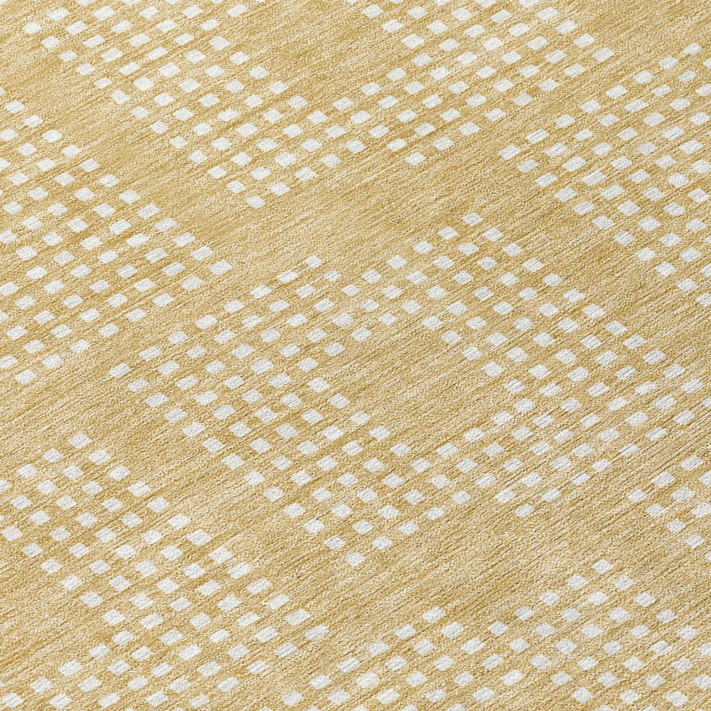 Tabselect Home Line 8' Gold And Ivory Round Geometric Washable Indoor Outdoor Area Rug