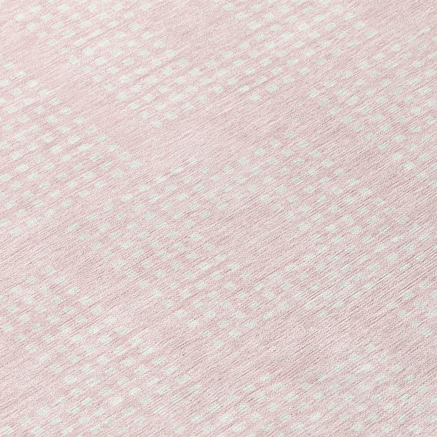 Tabselect Home Line 8' Pink And Ivory Round Geometric Washable Indoor Outdoor Area Rug