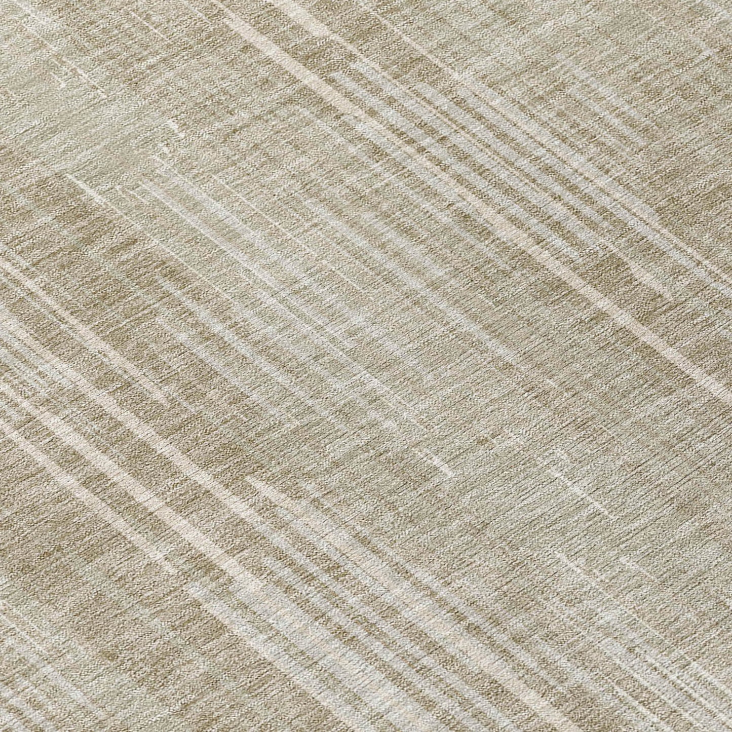 Tabselect Home Line 8' Beige And Ivory Round Striped Washable Indoor Outdoor Area Rug