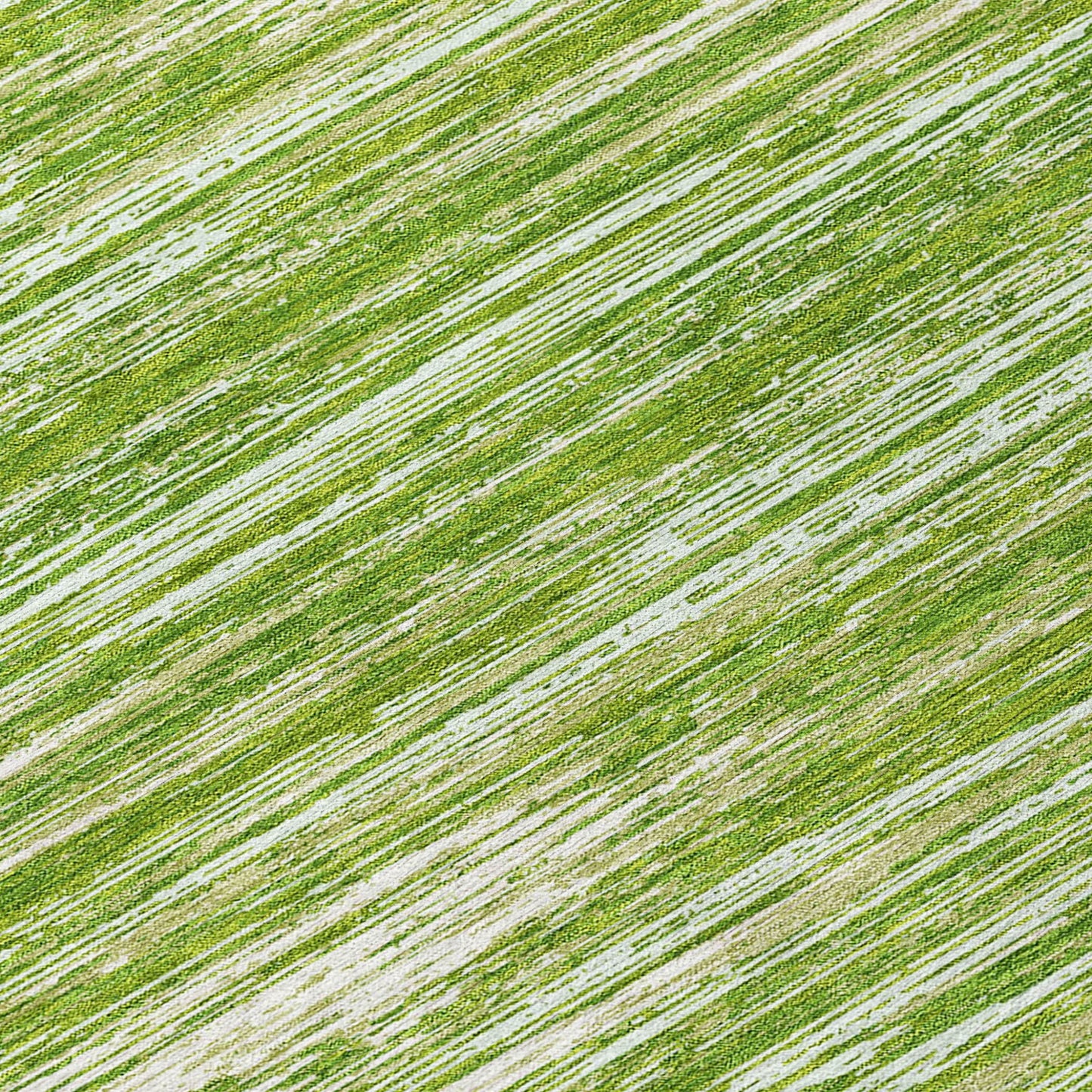 Tabselect Home Line 8' Green And Ivory Round Striped Washable Indoor Outdoor Area Rug