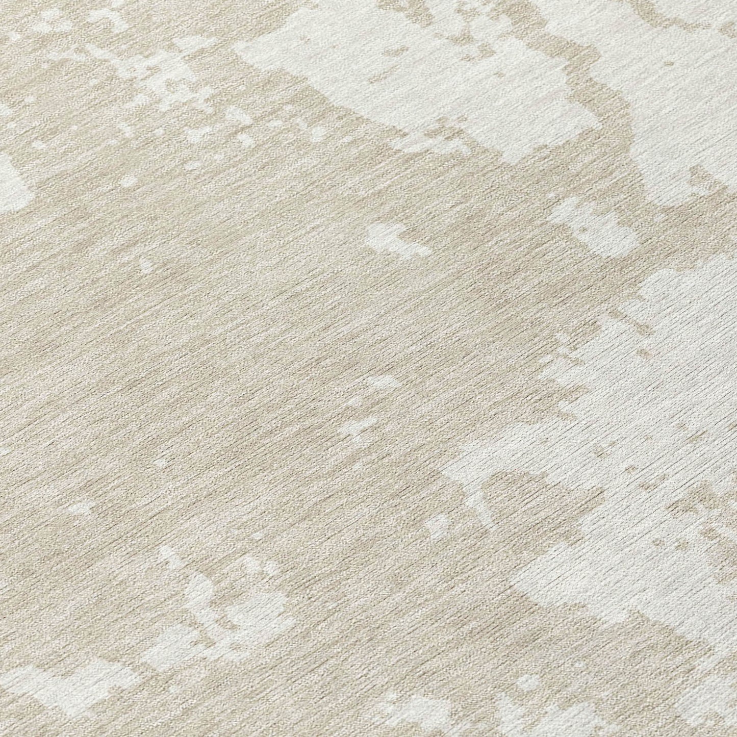 Tabselect Home Line 8' Beige And Ivory Round Abstract Washable Indoor Outdoor Area Rug