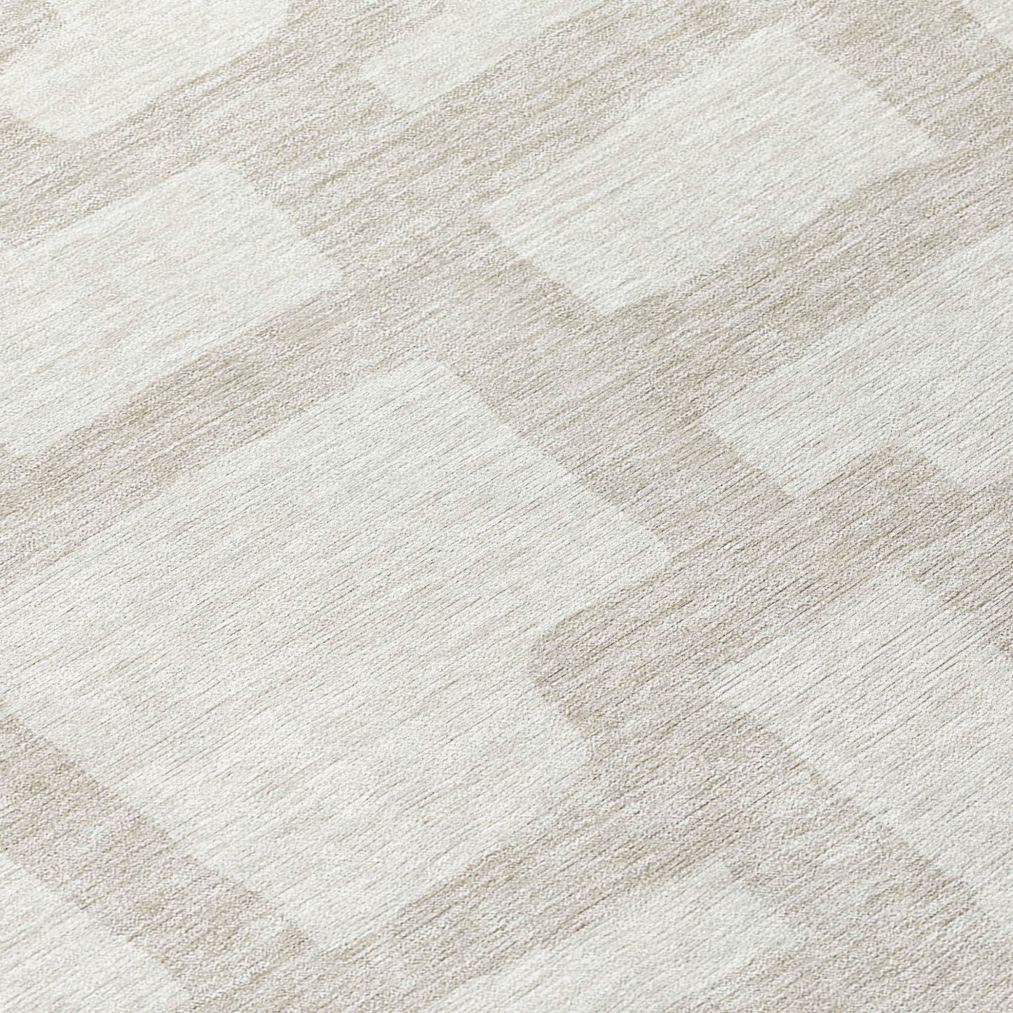 Tabselect Home Line 8' Ivory And Beige Round Abstract Washable Indoor Outdoor Area Rug