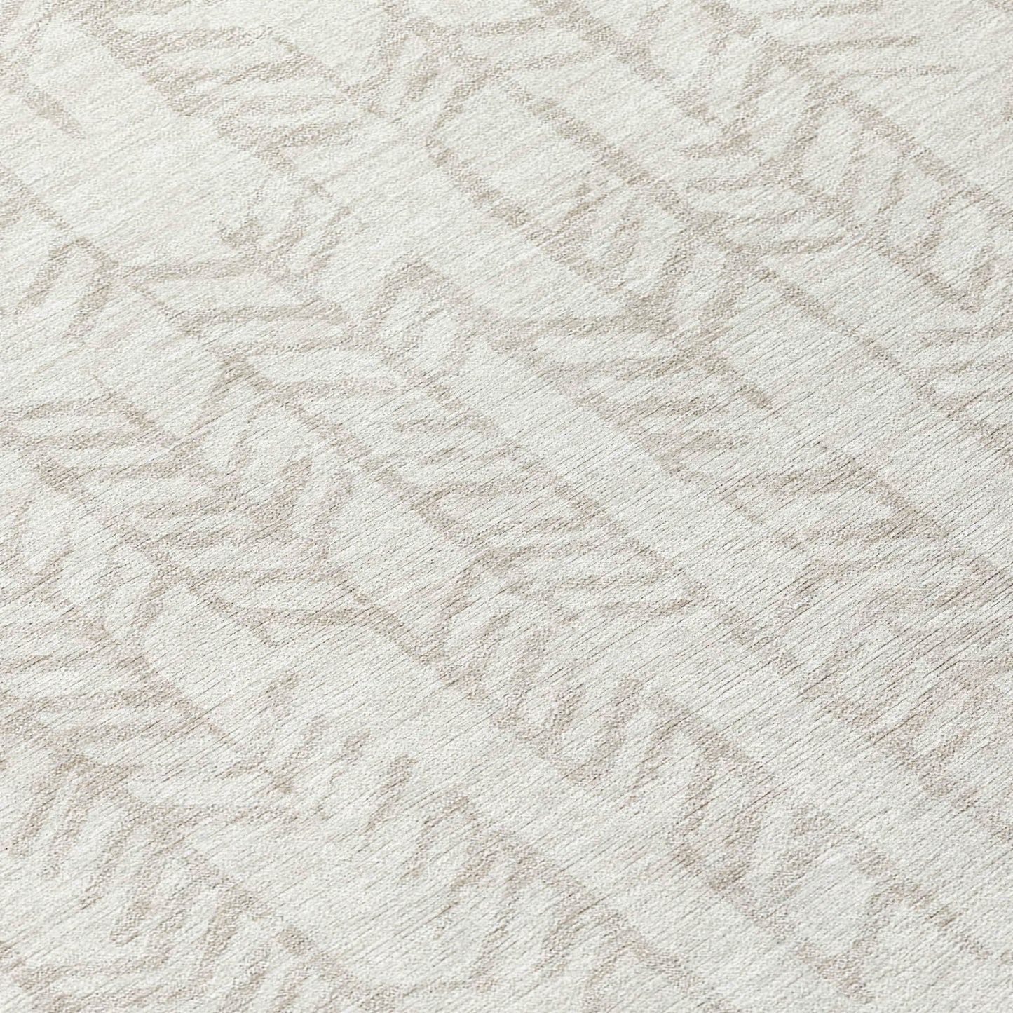 Tabselect Home Line 8' Ivory And Beige Round Tribal Washable Indoor Outdoor Area Rug