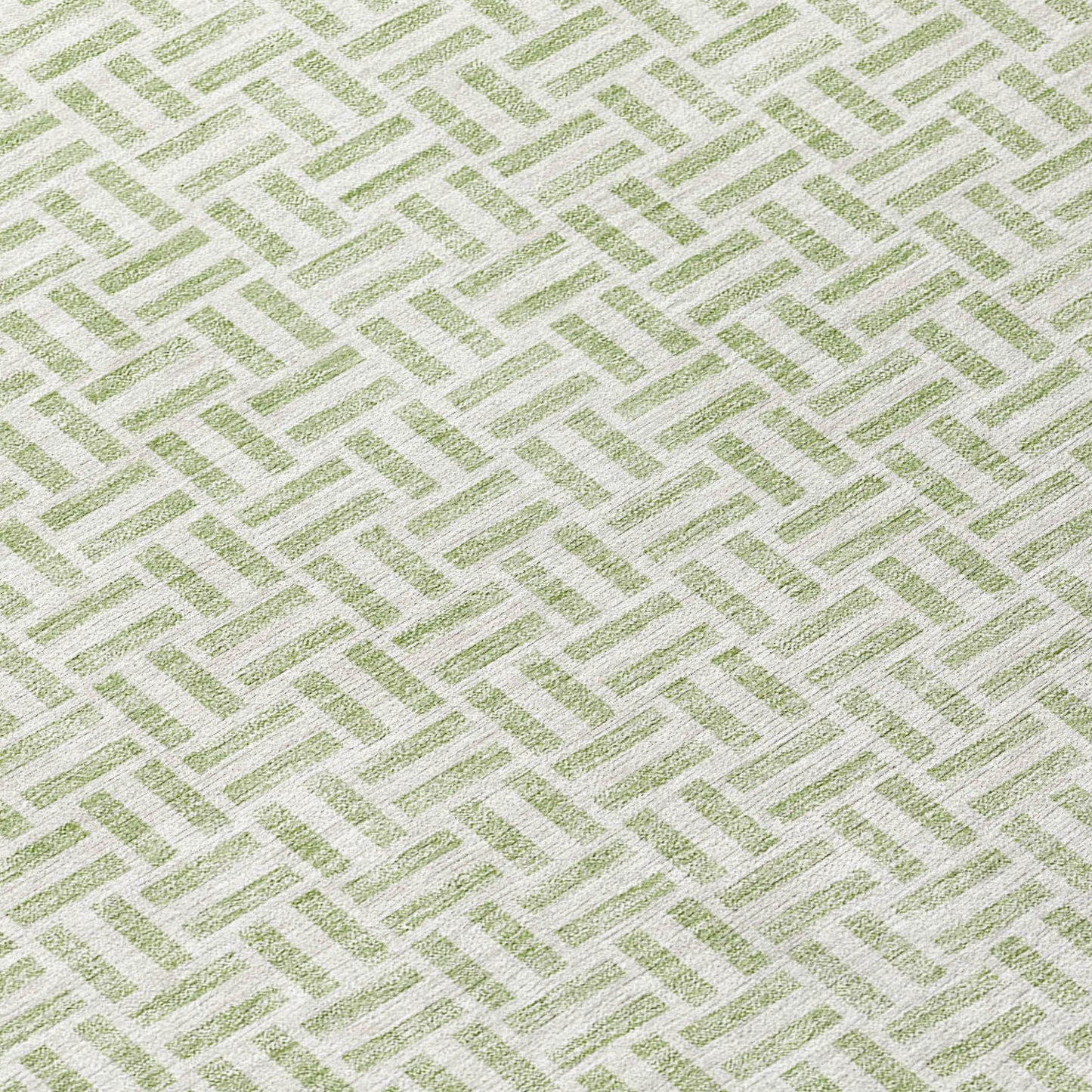 Tabselect Home Line 8' Artichoke Green And Gray Round Geometric Washable Indoor Outdoor Area Rug
