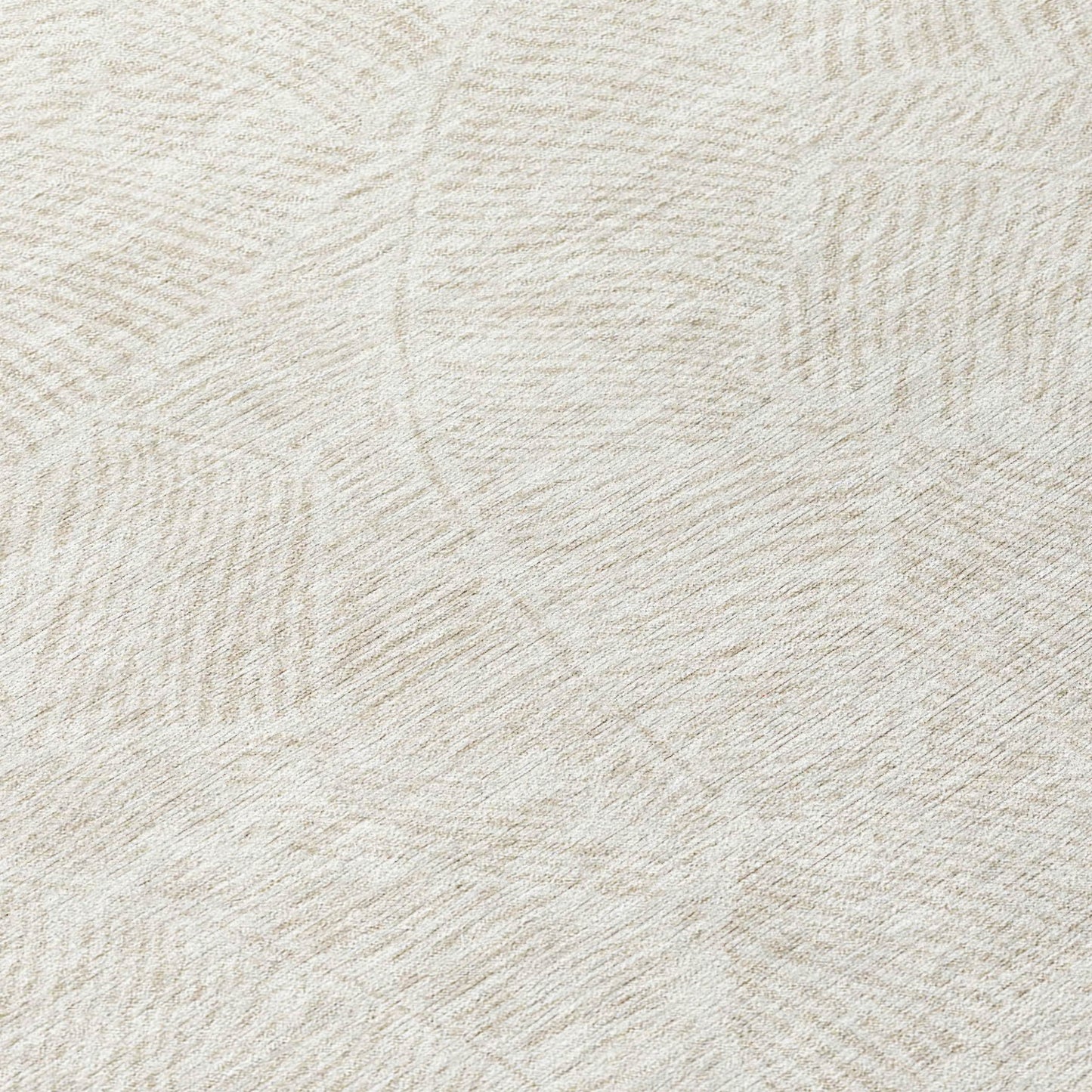 Tabselect Home Line 8' Ivory And Beige Round Floral Washable Indoor Outdoor Area Rug