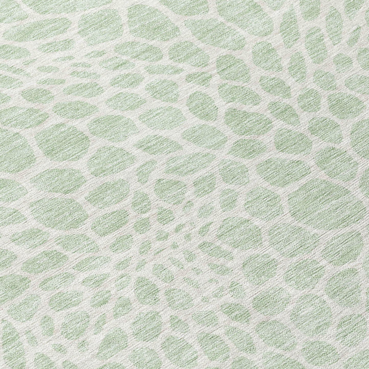 Tabselect Home Line 8' Mint Green And Ivory Round Geometric Washable Indoor Outdoor Area Rug