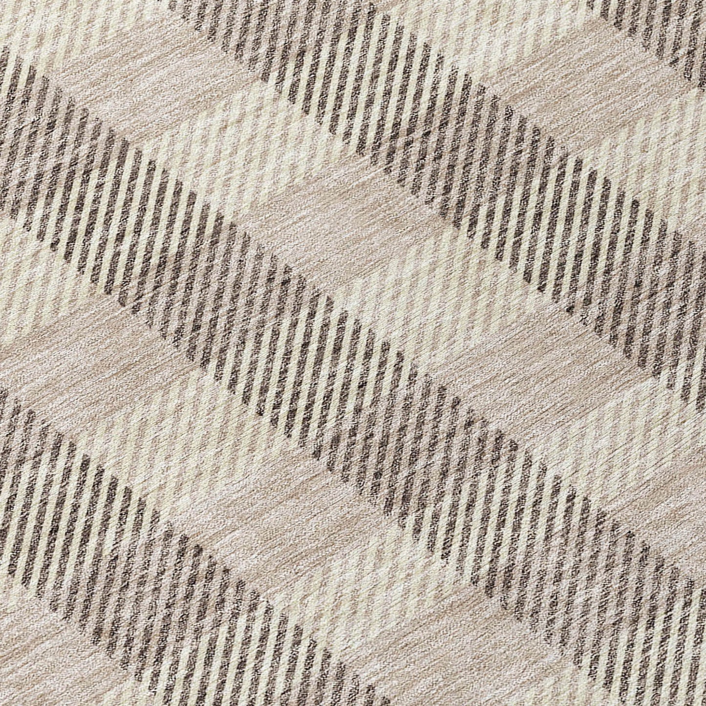 Tabselect Home Line 8' Beige And Brown Round Plaid Washable Indoor Outdoor Area Rug