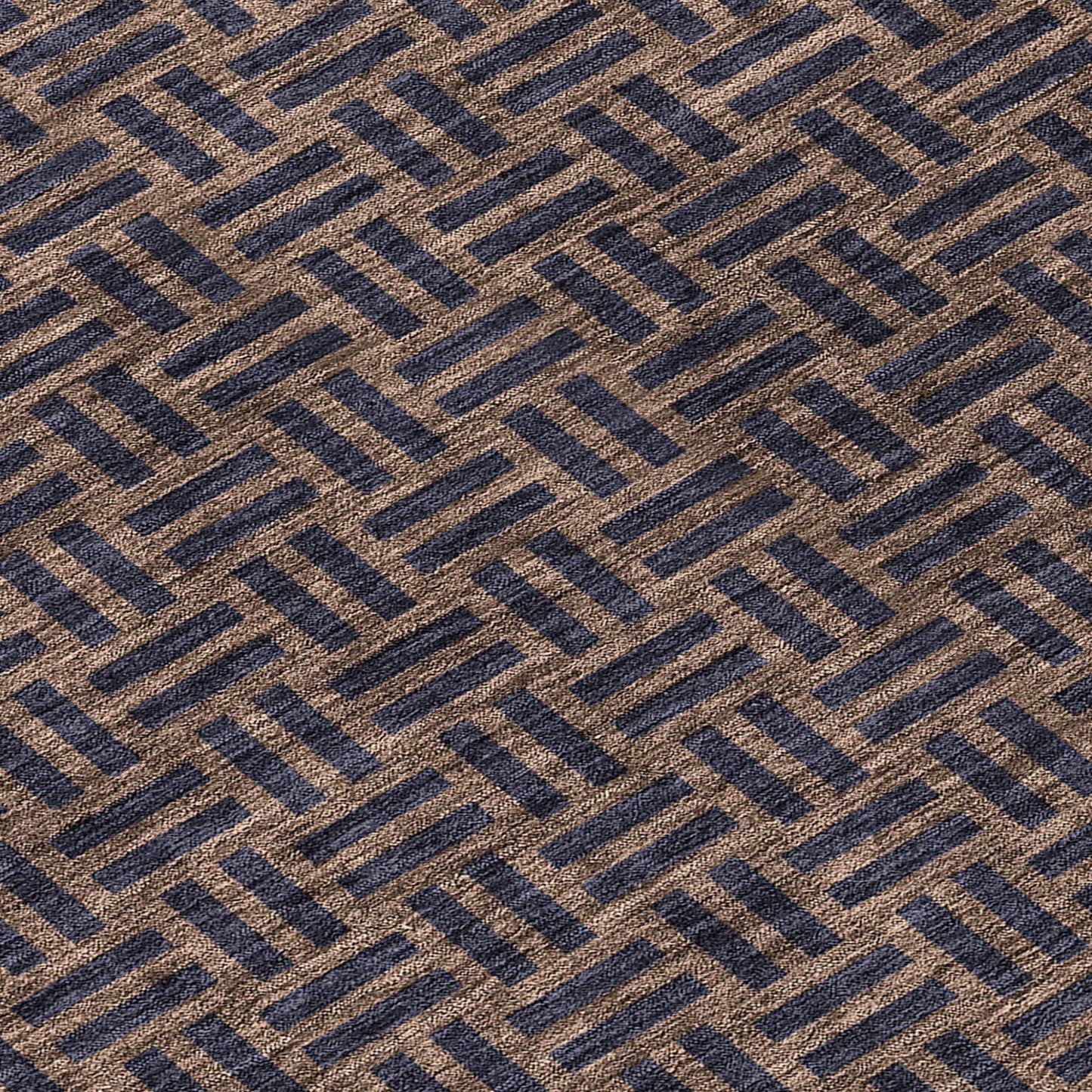 Tabselect Home Line 8' Chocolate And Black Round Geometric Washable Indoor Outdoor Area Rug