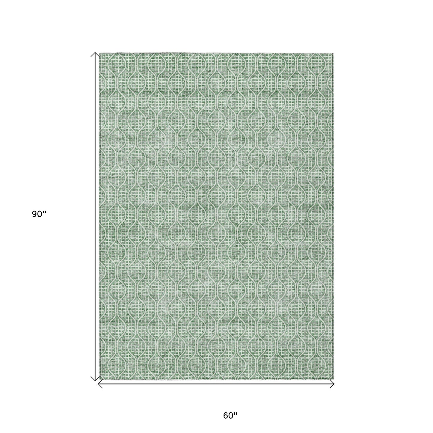 Tabselect Home Line 5' X 8' Sage And Gray Geometric Washable Indoor Outdoor Area Rug