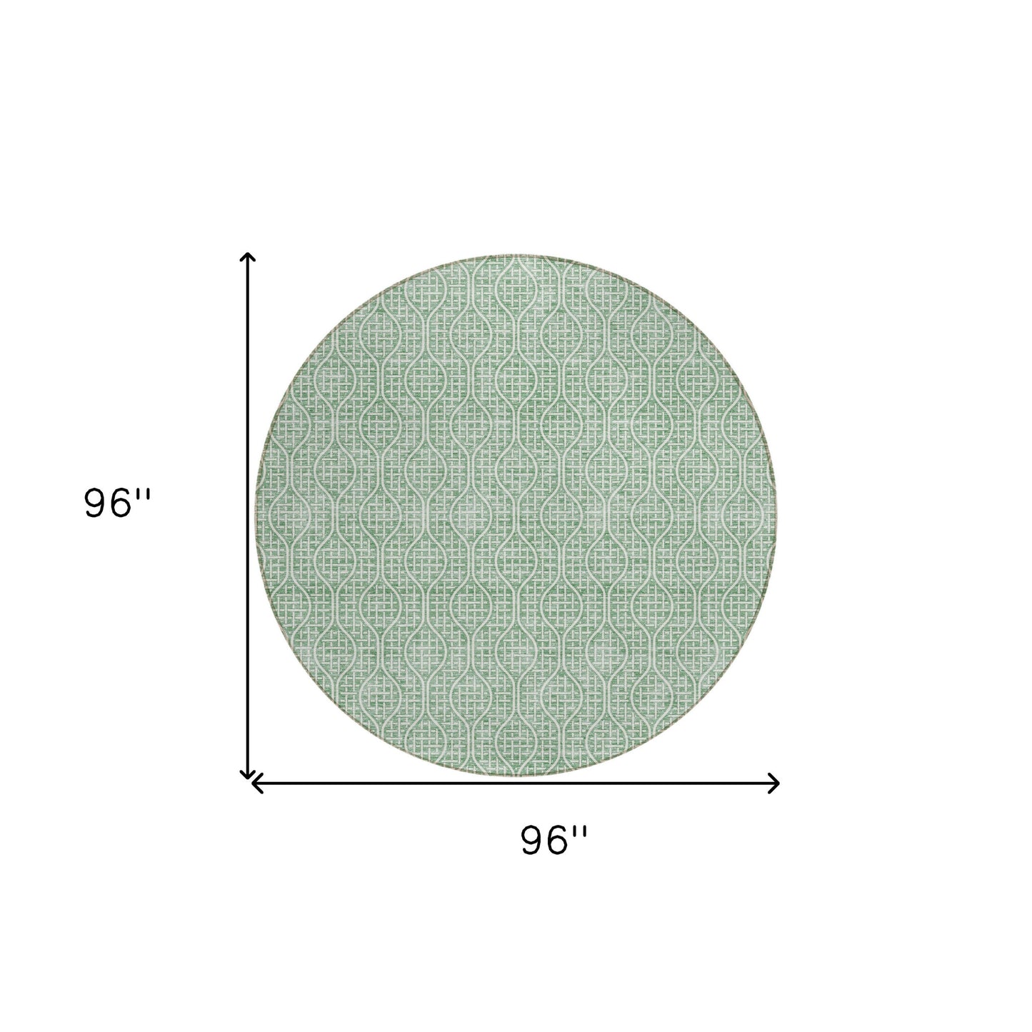 Tabselect Home Line 8' Sage And Gray Round Geometric Washable Indoor Outdoor Area Rug