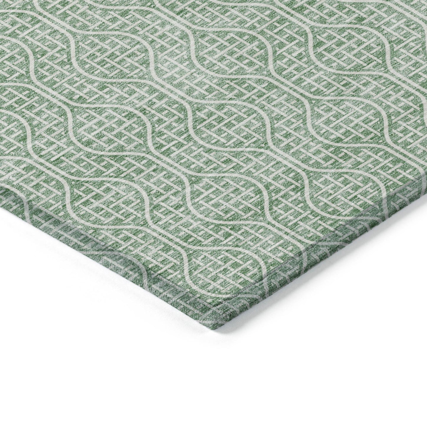 Tabselect Home Line 8' X 10' Sage And Gray Geometric Washable Indoor Outdoor Area Rug