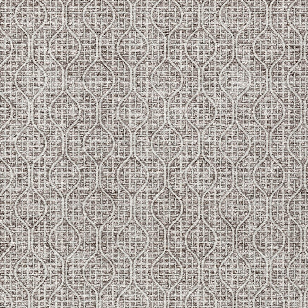 Tabselect Home Line 5' X 8' Taupe And Beige Geometric Washable Indoor Outdoor Area Rug