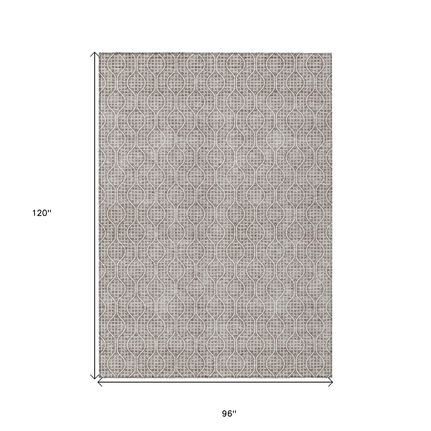 Tabselect Home Line 8' X 10' Taupe And Beige Geometric Washable Indoor Outdoor Area Rug