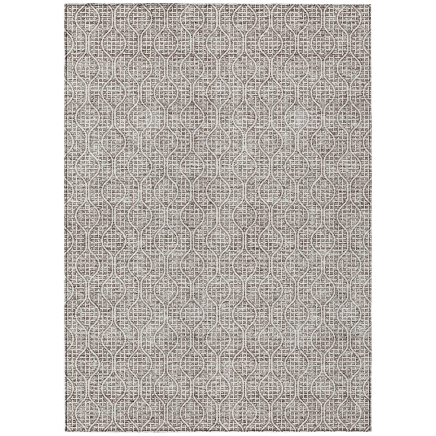 Tabselect Home Line 8' X 10' Taupe And Beige Geometric Washable Indoor Outdoor Area Rug