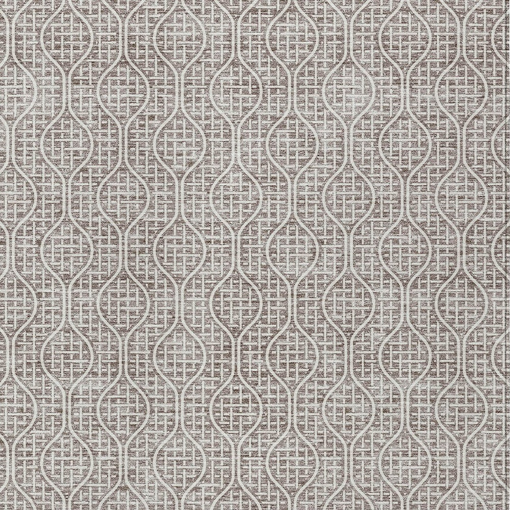 Tabselect Home Line 8' X 10' Taupe And Beige Geometric Washable Indoor Outdoor Area Rug