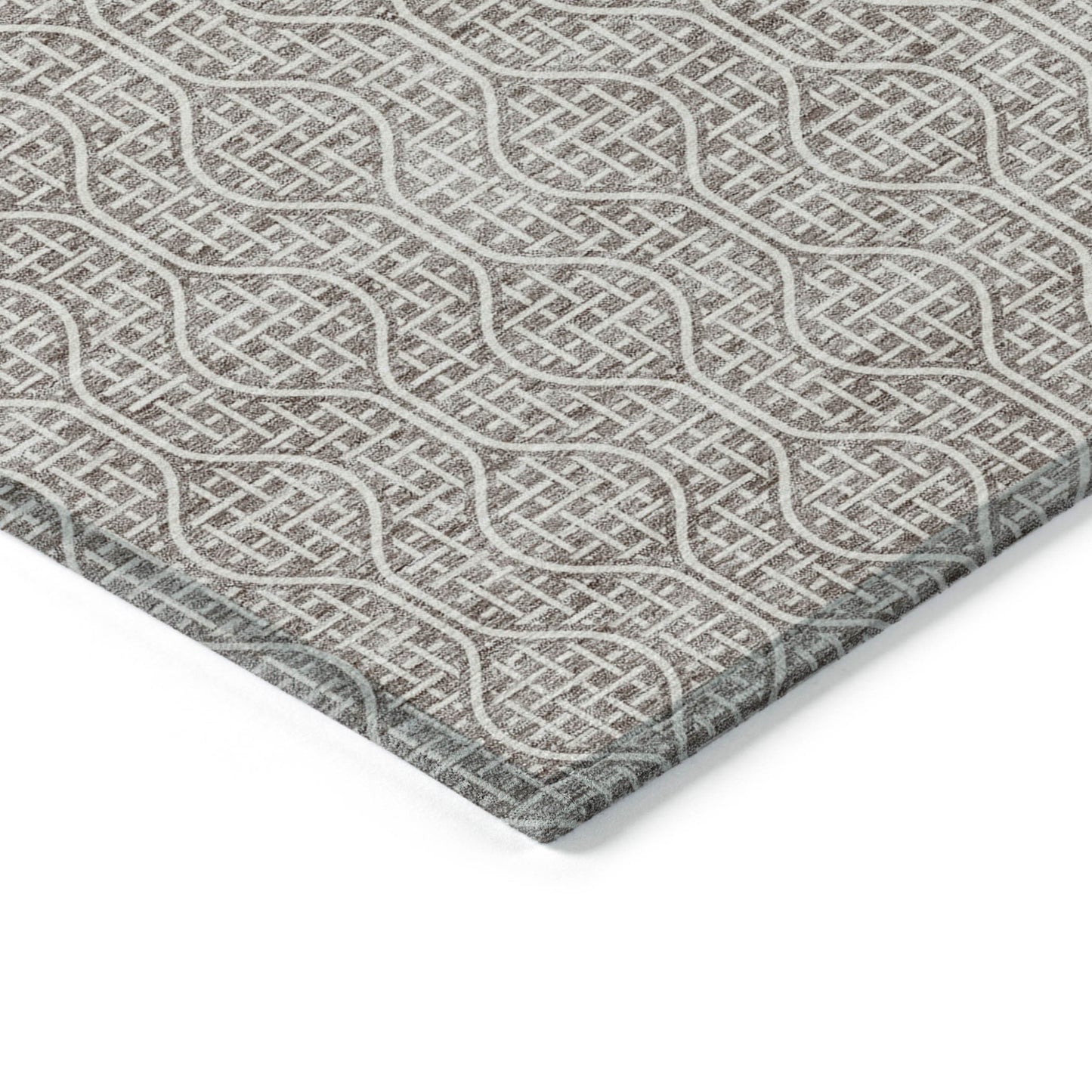 Tabselect Home Line 8' X 10' Taupe And Beige Geometric Washable Indoor Outdoor Area Rug