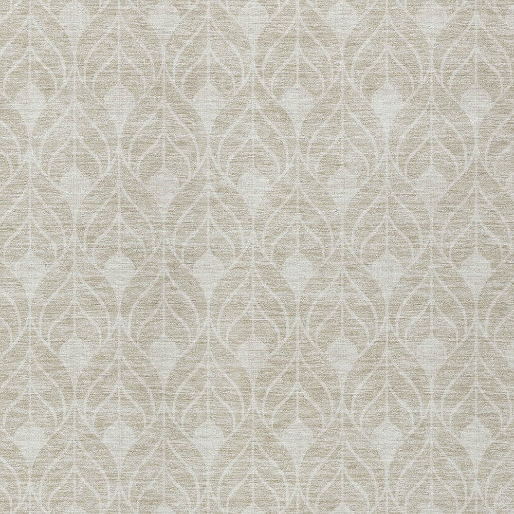 Tabselect Home Line 5' X 8' Beige And Ivory Geometric Washable Indoor Outdoor Area Rug
