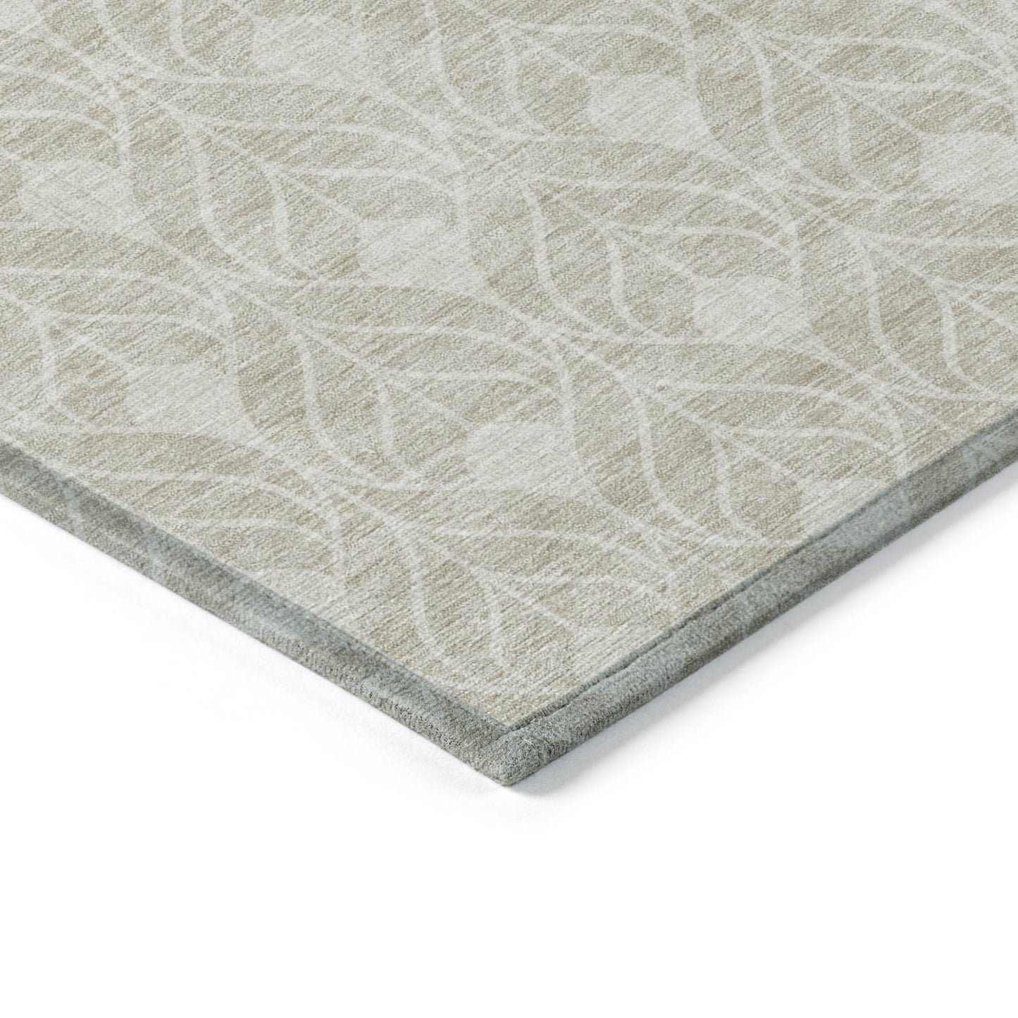 Tabselect Home Line 8' X 10' Beige And Ivory Geometric Washable Indoor Outdoor Area Rug