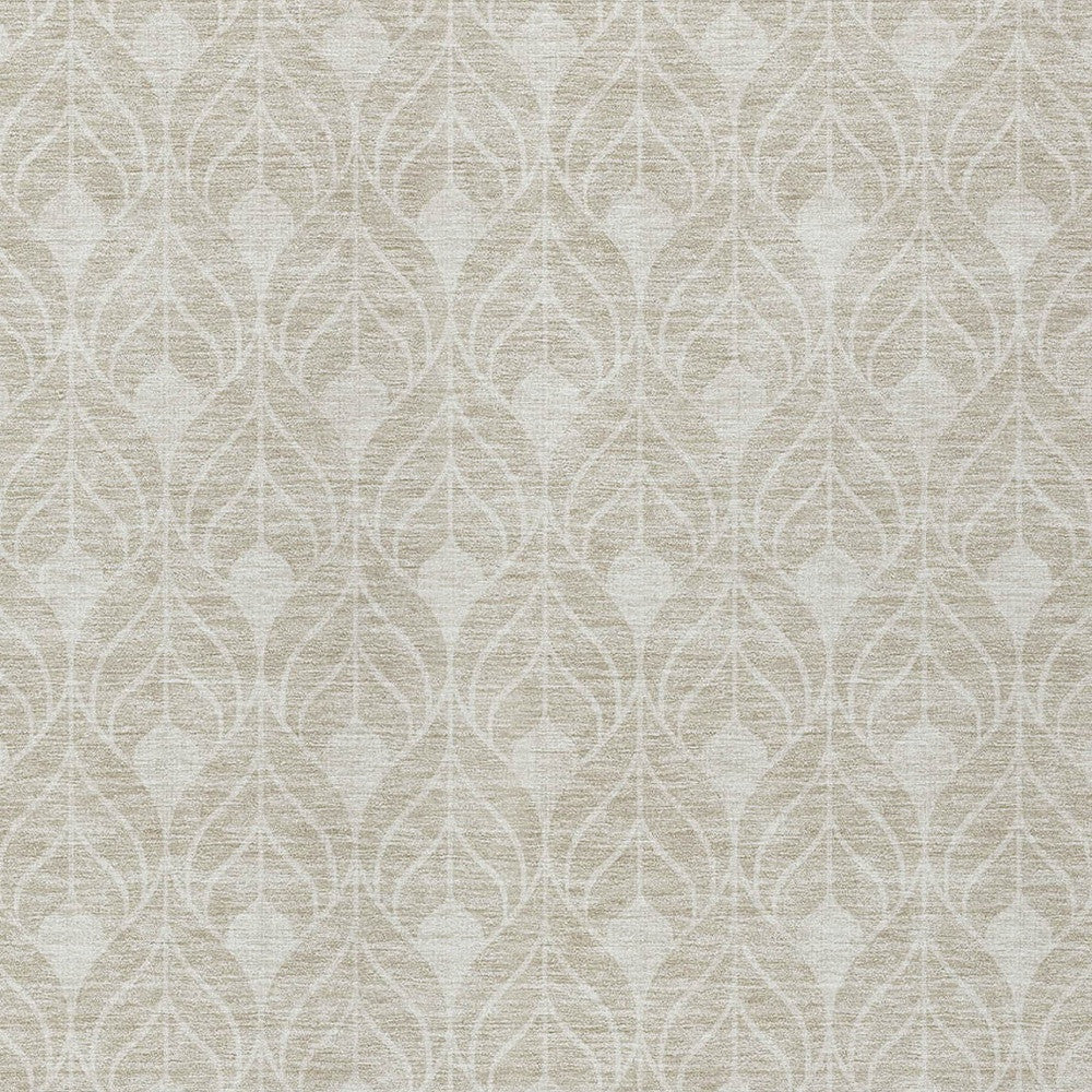 Tabselect Home Line 8' X 10' Beige And Ivory Geometric Washable Indoor Outdoor Area Rug