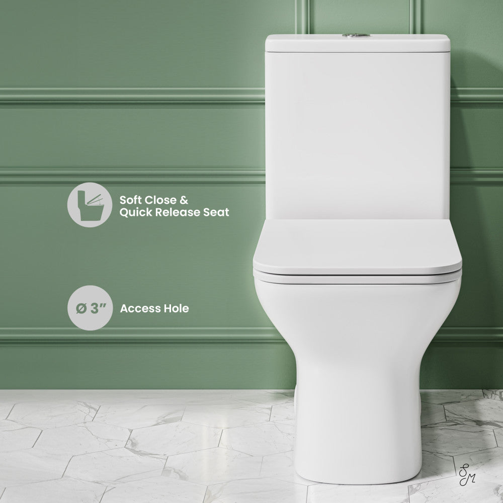 Swiss Madison Carre One Piece Square Toilet Dual Flush 1.1/1.6 gpf in Matte White