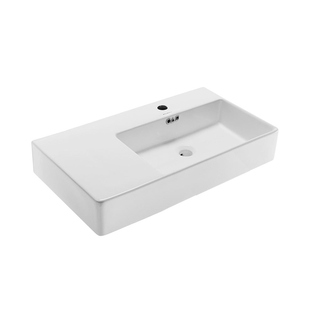 Swiss Madison St. Tropez 36" Rectangle Wall-Mounted Sink with Right Side Faucet Mount