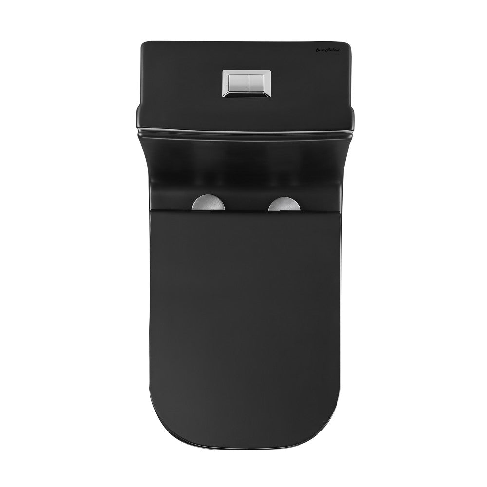 Swiss Madison Concorde One-Piece 12" Rough-in 1.1/1.6 GPF Dual Top Flush Square Toilet in Matte Black