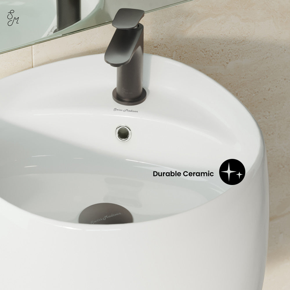 Swiss Madison Ivy 18 in. Ceramic Glossy White Wall Mount Sink