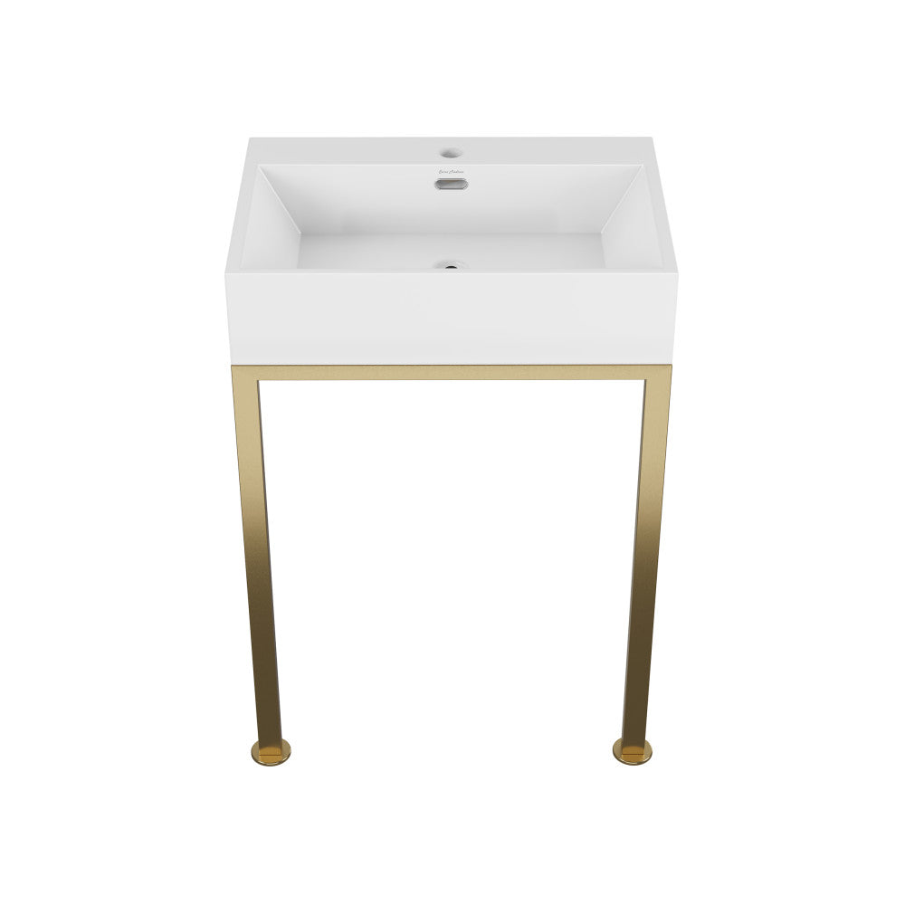 Swiss Madison Concorde 24" Rectangle Console Sink with Brushed Gold Legs