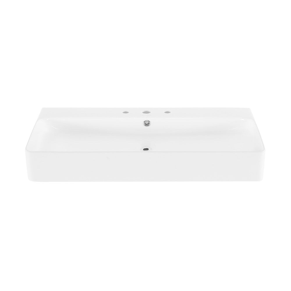 Swiss Madison Carre 36" Wall-Mount Bathroom Sink with 8" Widespread Holes