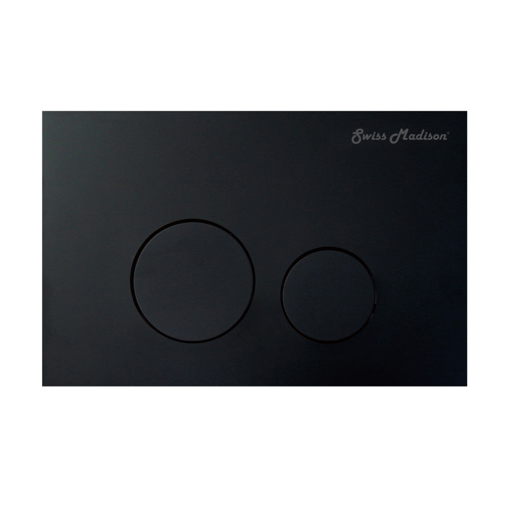 Swiss Madison St. Tropez Wall-Hung Toilet Bundle 0.8/1.6 GPF Dual Flush in Glossy White with Black Flush Plate