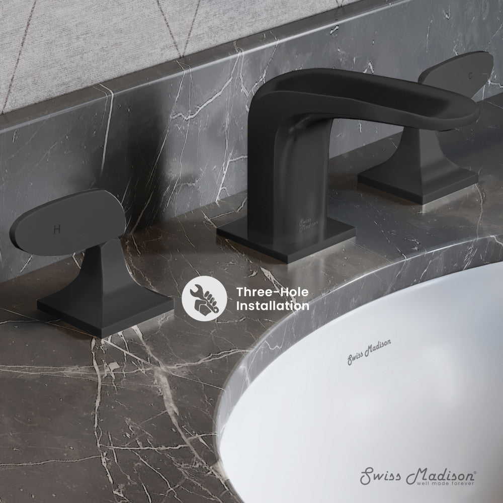 Swiss Madison Chateau 8 in. Widespread, 2-Handle, Bathroom Faucet in Matte Black