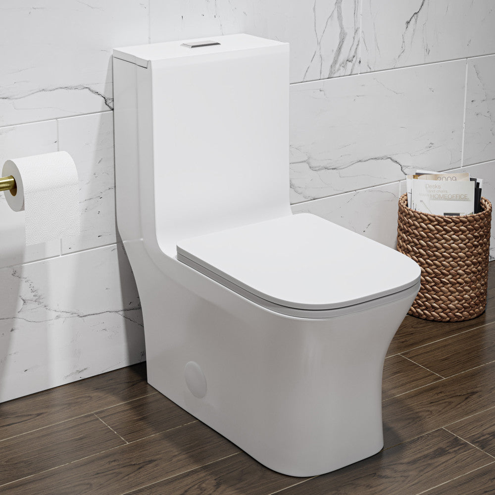 Swiss Madison Concorde One Piece Square Toilet Dual Flush 1.1/1.6 gpf in Matte White