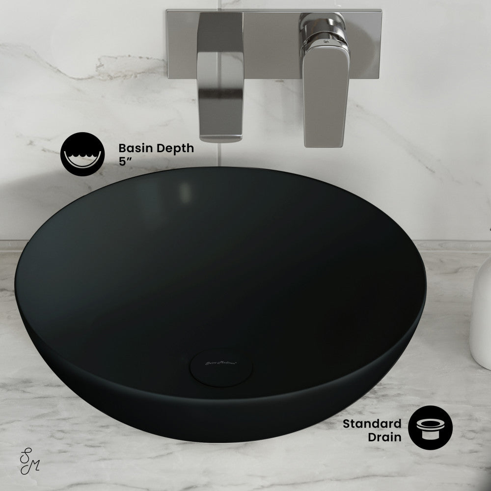 Swiss Madison Classe 16 Color Ceramic Sink in Matte Black