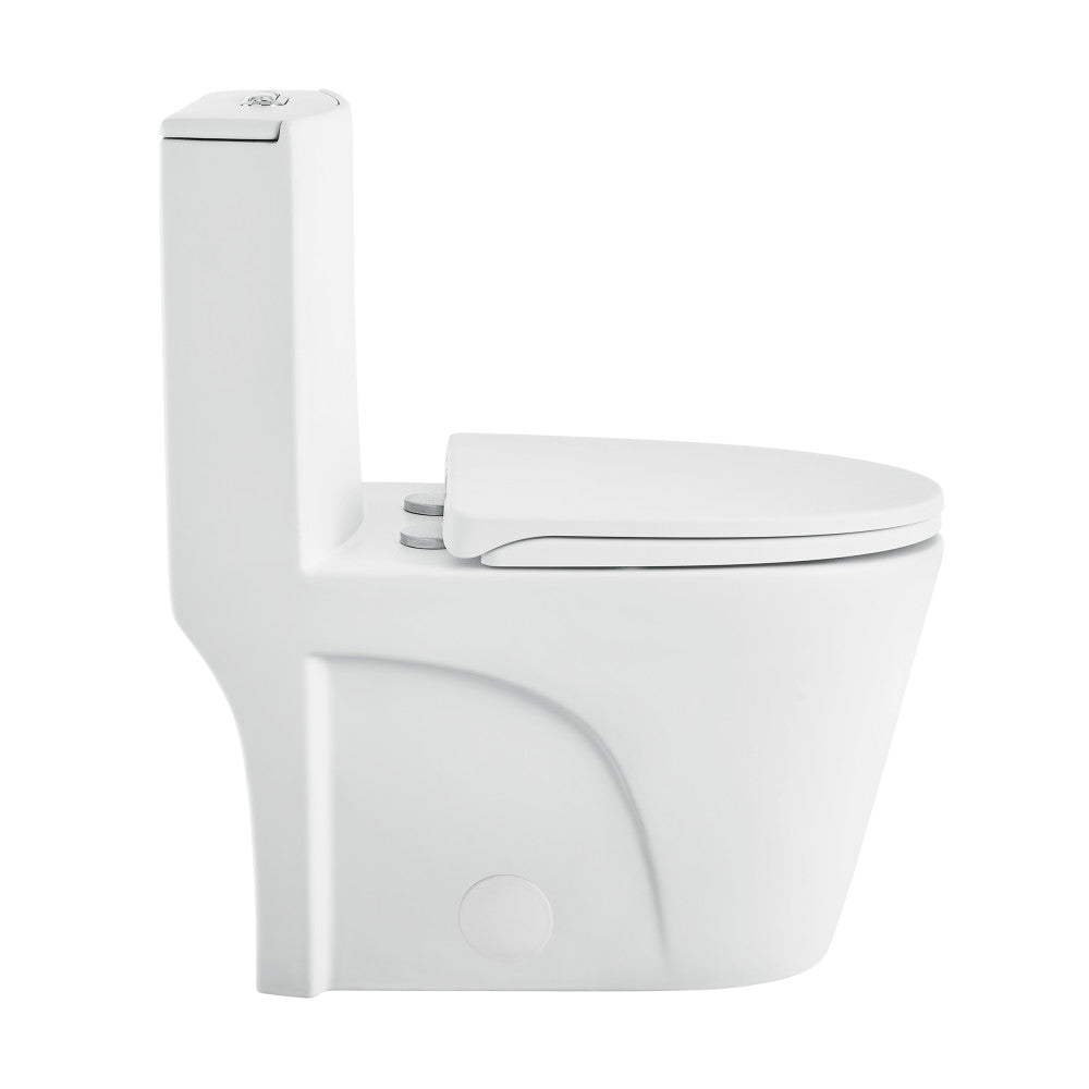 Swiss Madison St. Tropez One-Piece Elongated Toilet Vortex Dual-Flush in Matte White 1.1/1.6 gpf