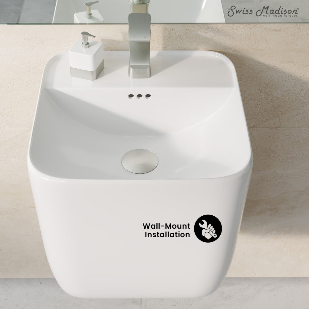Swiss Madison Carre 17.5" Wall-Mount Bathroom Sink