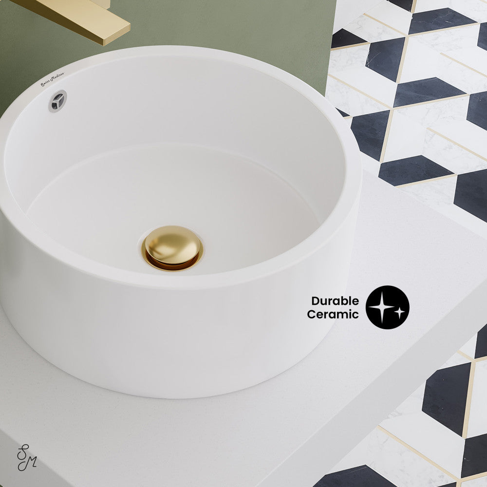 Swiss Madison Monaco 24" Floating Bathroom Shelf with Vessel Sink in Glossy White