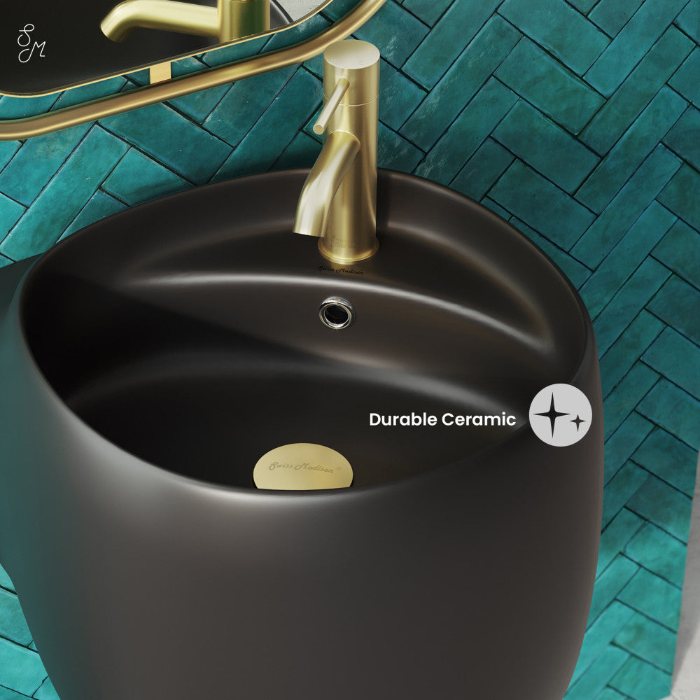 Swiss Madison Ivy Wall-Mount Sink in Matte Black