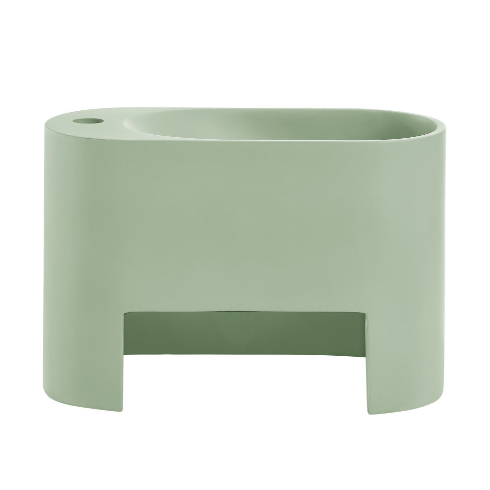 Swiss Madison Terre 18" Right Side Faucet Wall-Mount Bathroom Sink in Palm Green
