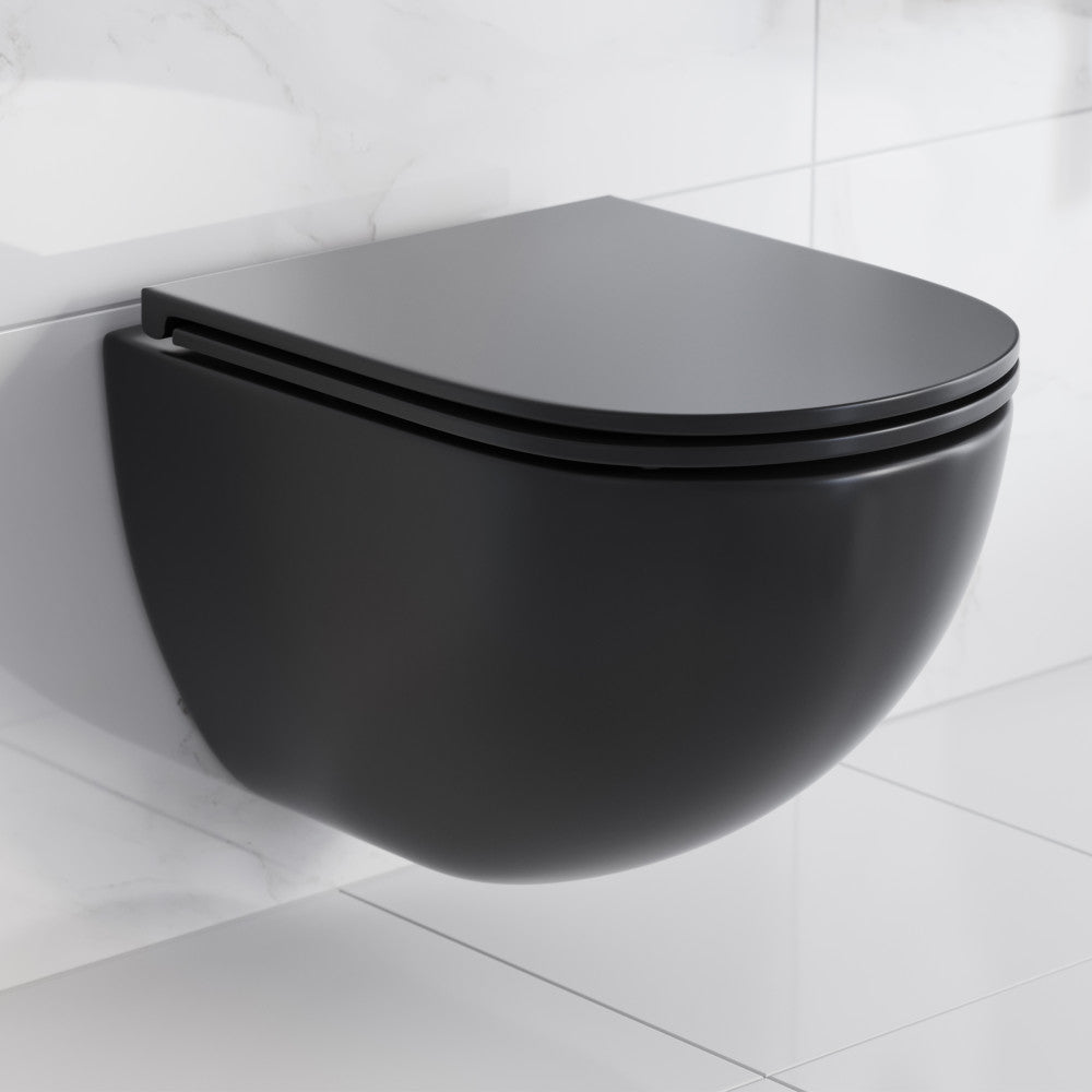 Swiss Madison St. Tropez Wall-Hung Toilet Bowl Only in Matte Black